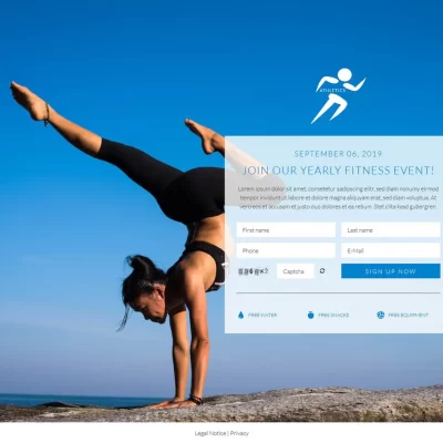 미국 피트니스 및 요가 스튜디오 홈페이지 예시