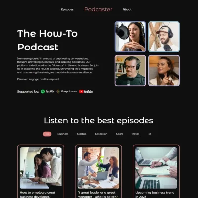 미디어 및 개인 방송용 팟캐스트 사이트 템플릿