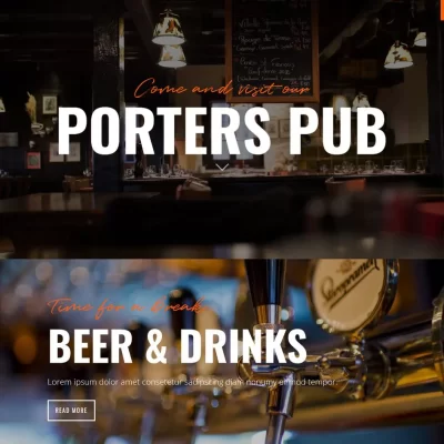 미국 현지 레스토랑 및 바(Bar) 웹사이트 템플릿